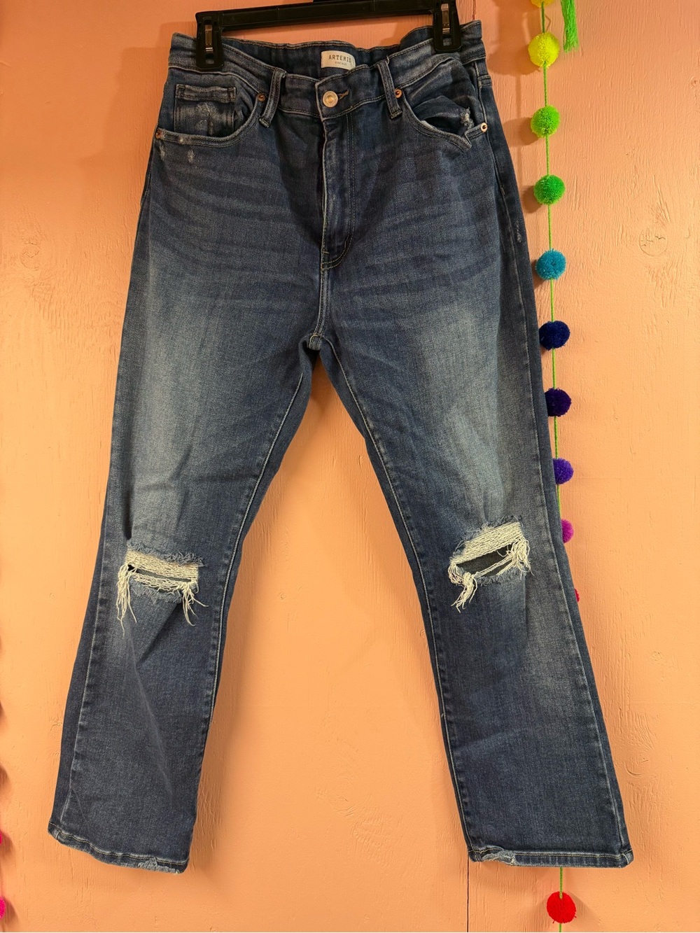 Artemis Design Co. Distressed Cropped Blue Women's Jeans